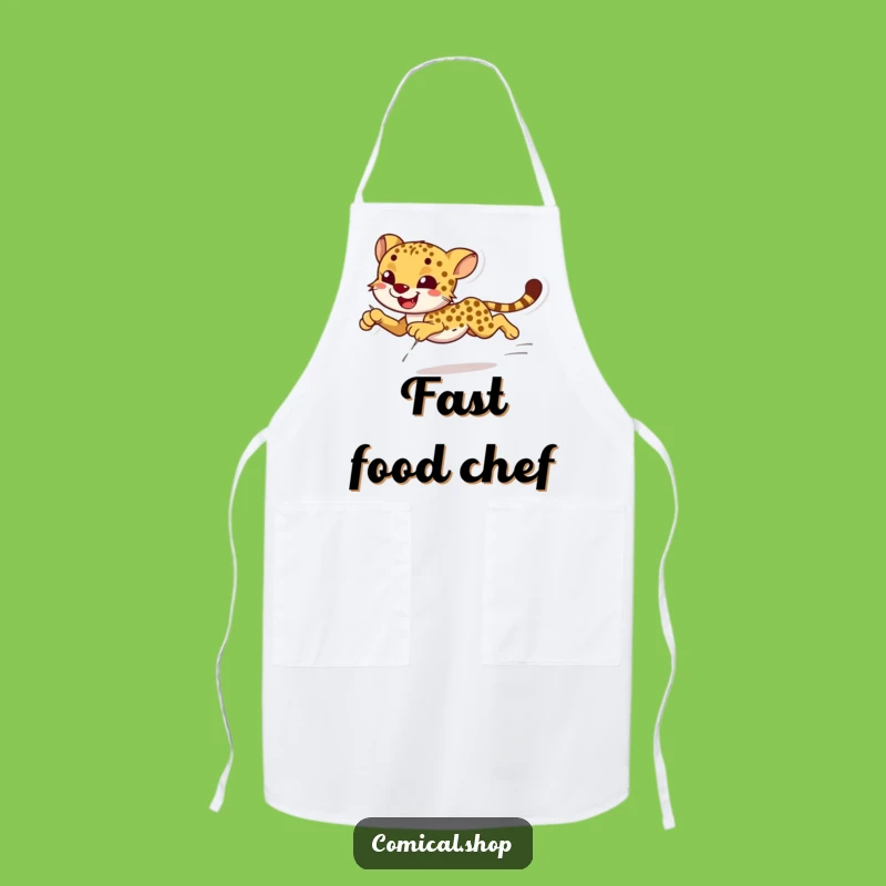 Funny Cheetah Sprint Apron: Cook with Speed and Hilarious Grace