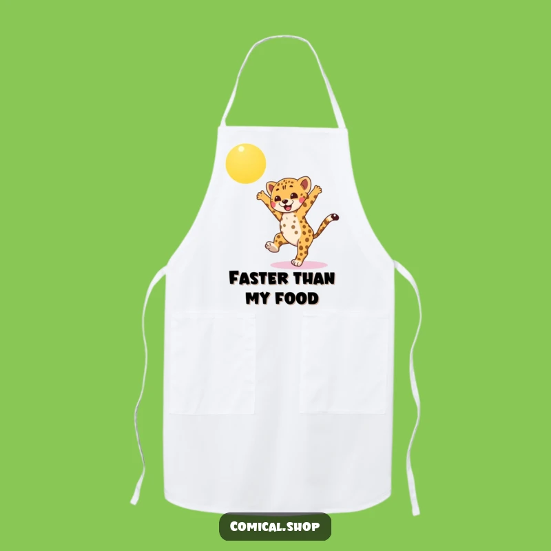 Funny Cheetah Cub Apron: Cook Up Smiles with Cartwheeling Fun