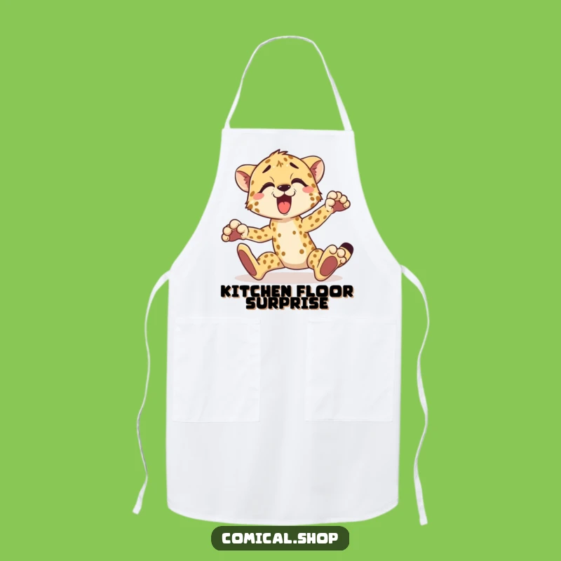 Funny Cheetah Apron: Chef's Tripping Animal Kitchen Protection