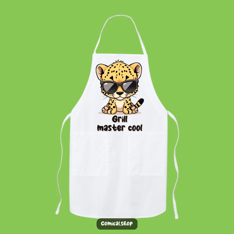 Funny Cheetah Cub Apron: Chef's Cool Cub Kitchen Wear