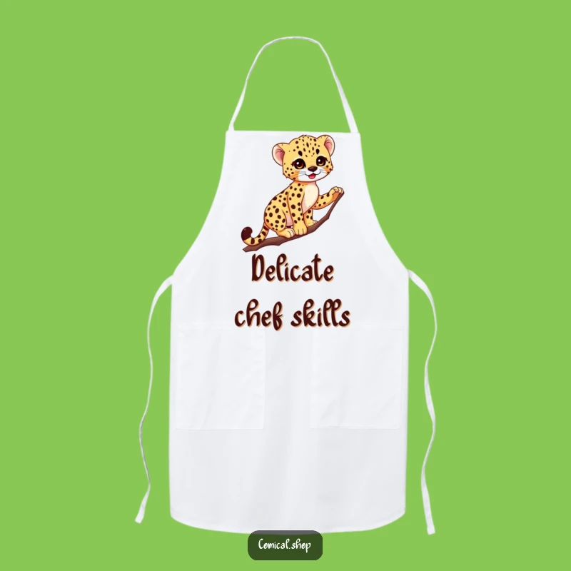 Funny Cheetah Cub Apron: Graceful Kitchen Acrobat, Hilarious Cooking Surprise