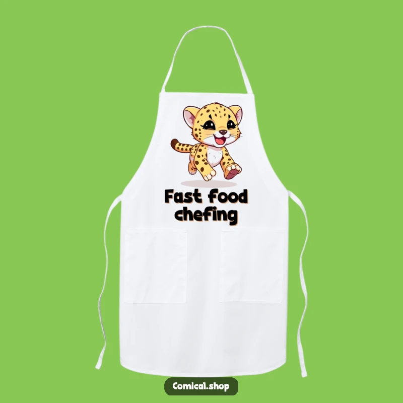 Funny Cheetah Cub Apron - Kitchen Fun with Zesty Speed Gift