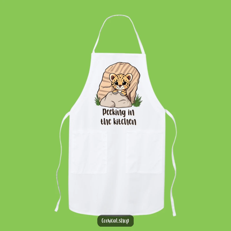 Funny Cheetah Cub Apron - Kitchen Humor for Aspiring Chefs Gift