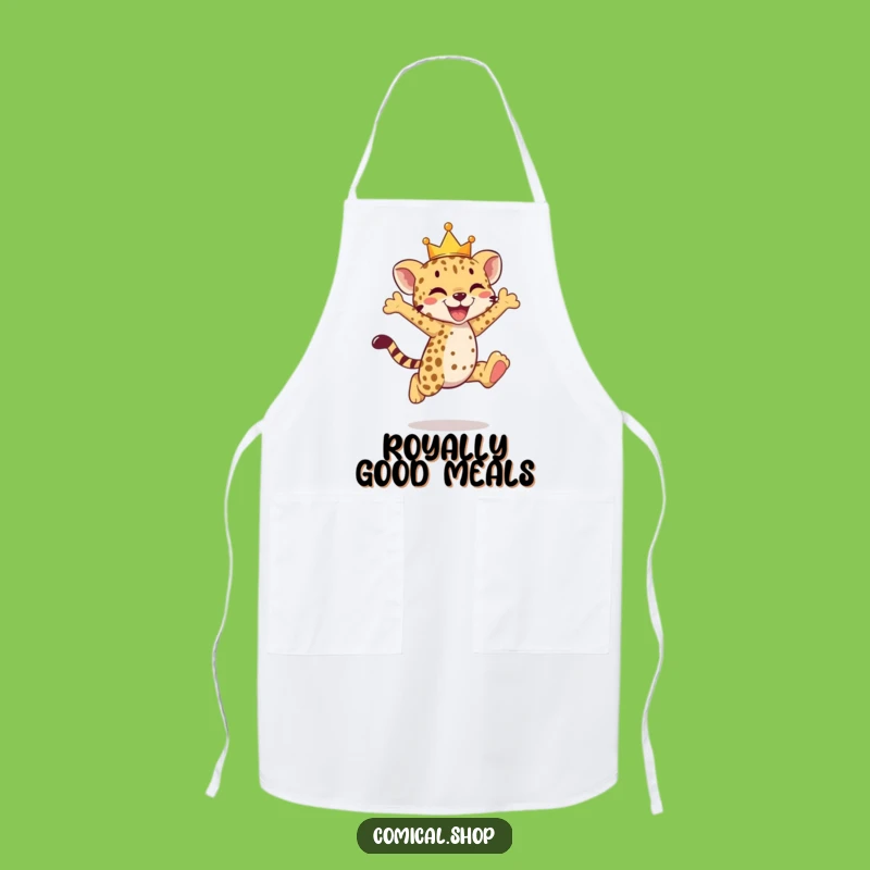 Funny Cheetah Cub Crown Apron - Cook Like Royalty