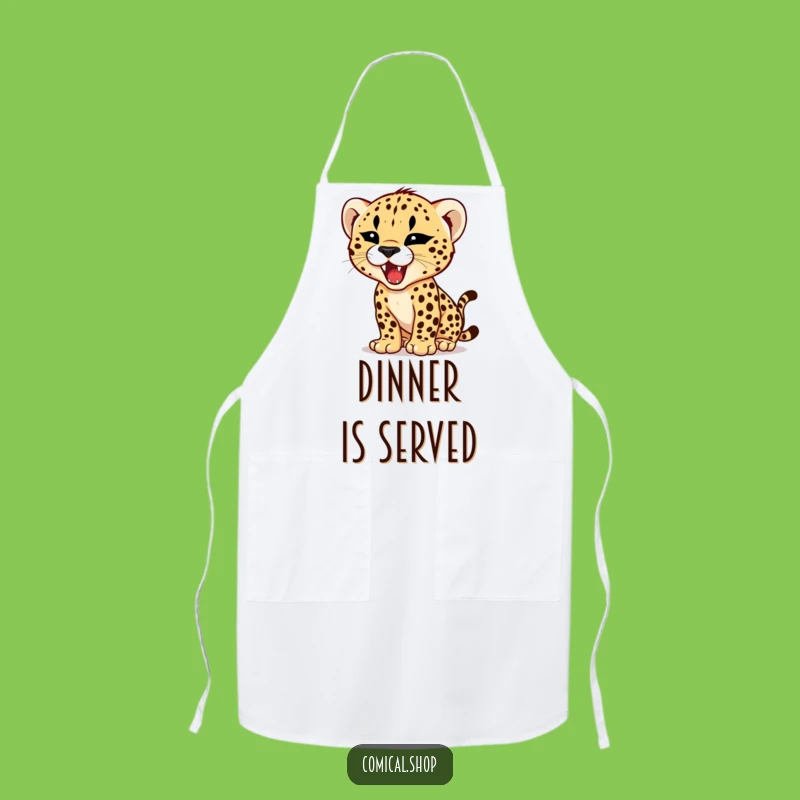 Funny Cheetah Cub Roar Apron - Tiny Fierce Predator Humorous Kitchen Gift