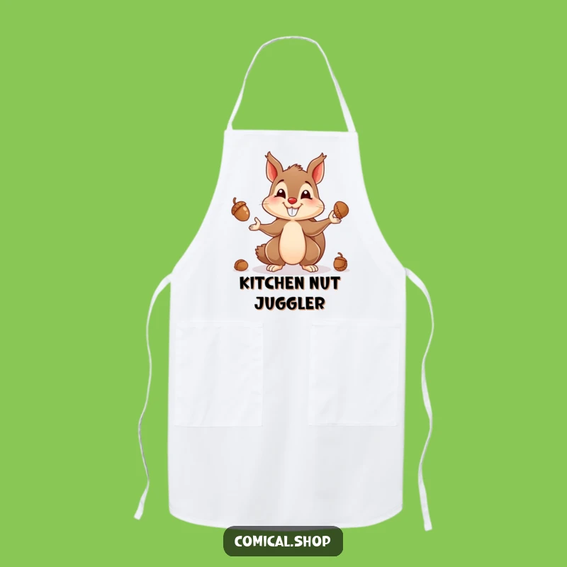 Funny Squirrel Juggling Apron - Kitchen Nutty Fun Gear, Perfect Funny Gift