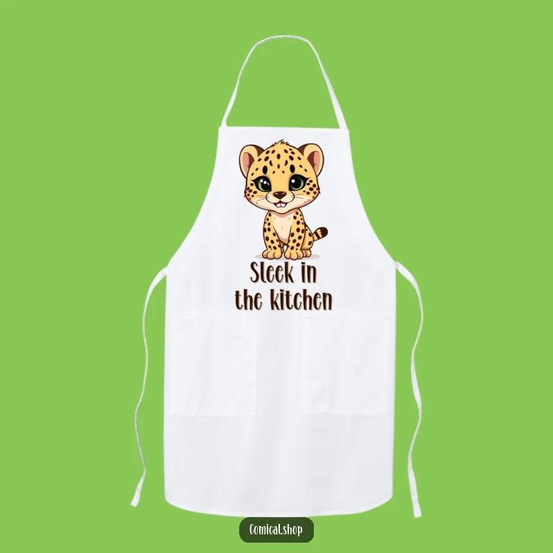 Funny Cheetah Cub Style Apron: Cook with Fierce Flair and Humor