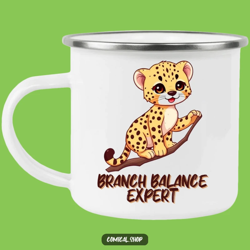 Funny Cheetah Cub Camping Mug: Graceful Campfire Companion, Hilarious Outdoor Surprise
