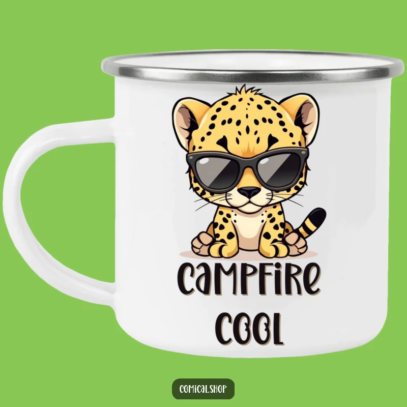 Funny Cheetah Cub Camping Mug: Outdoor Cool Cub Adventure Cup