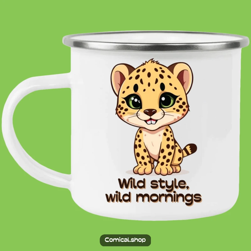 Funny Cheetah Cub Style Camping Mug: Your Adventure Buddy for Style
