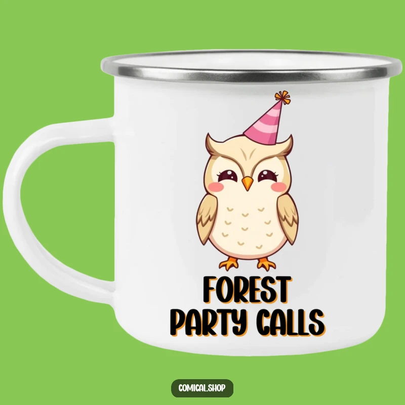Funny Owl Party Camping Mug - Festive Hooting Outdoor Drinkware, Funny Gift