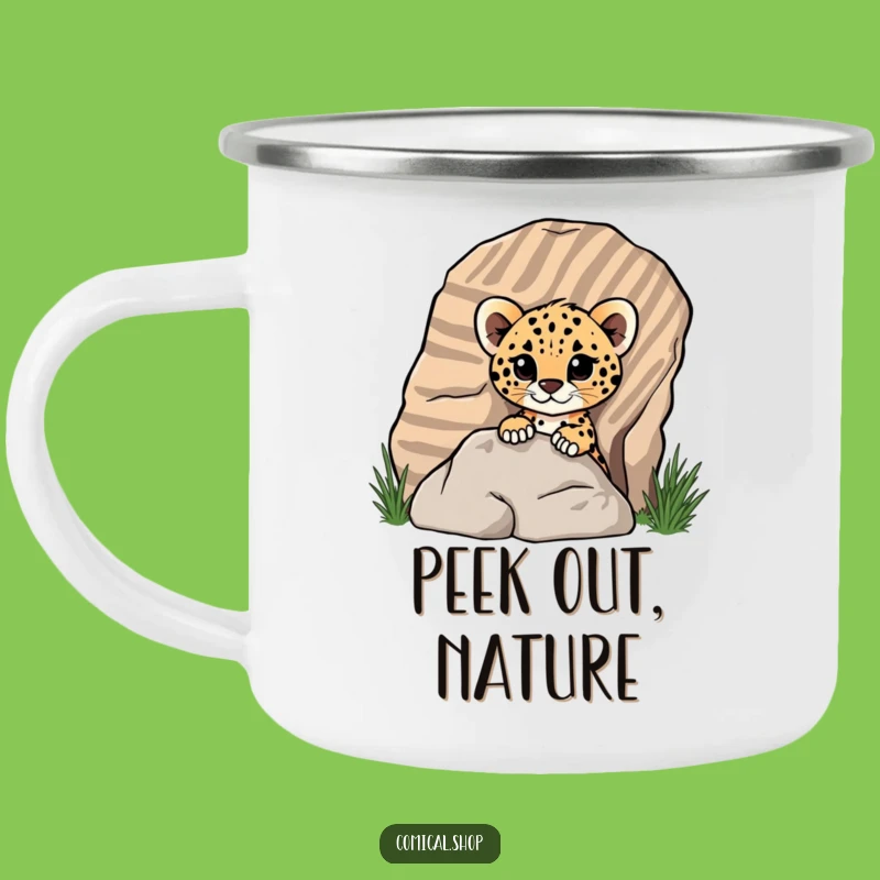 Funny Cheetah Cub Camping Mug - Rugged Humor for Outdoor Adventures Gift