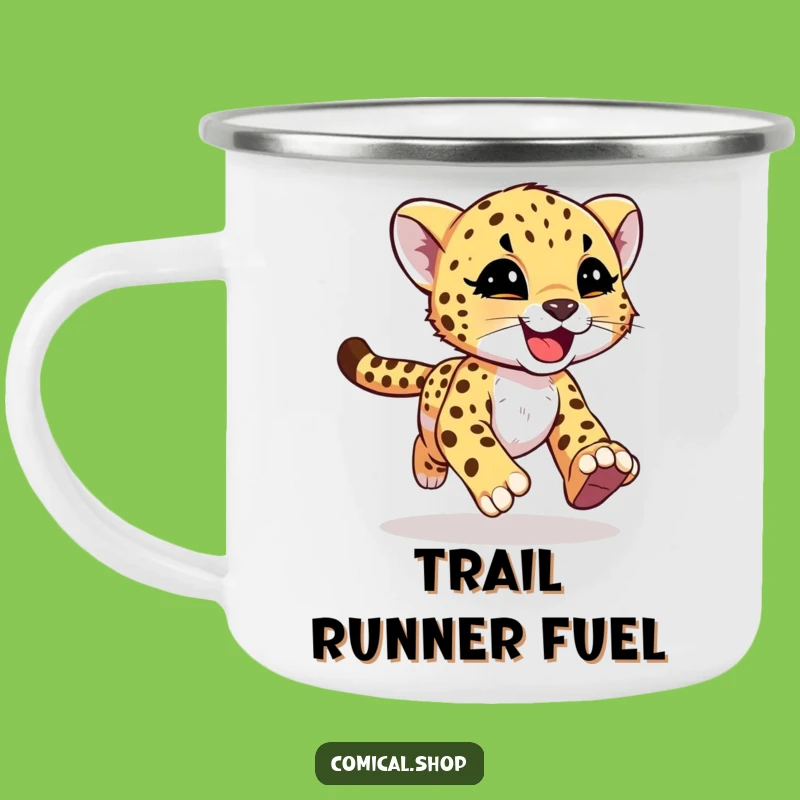Funny Cheetah Cub Camping Mug - Rugged Joy for Outdoor Escapes Gift