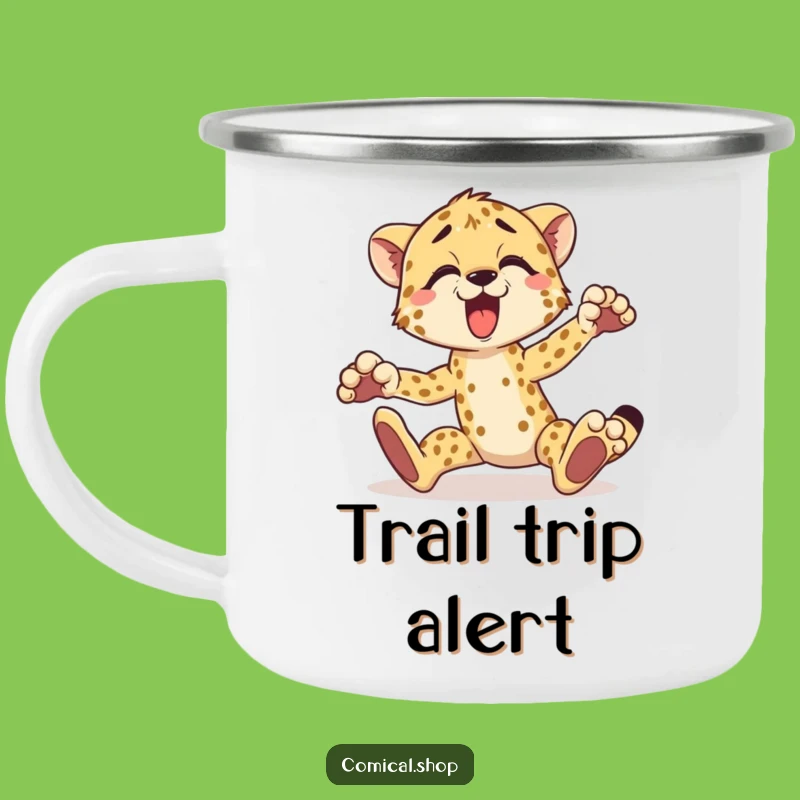 Funny Cheetah Camping Mug: Outdoor Tripping Animal Adventure Cup