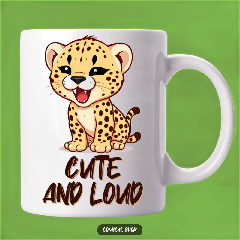 Funny Cheetah Cub Roar Mug - Tiny Fierce Predator Humorous Gift Idea
