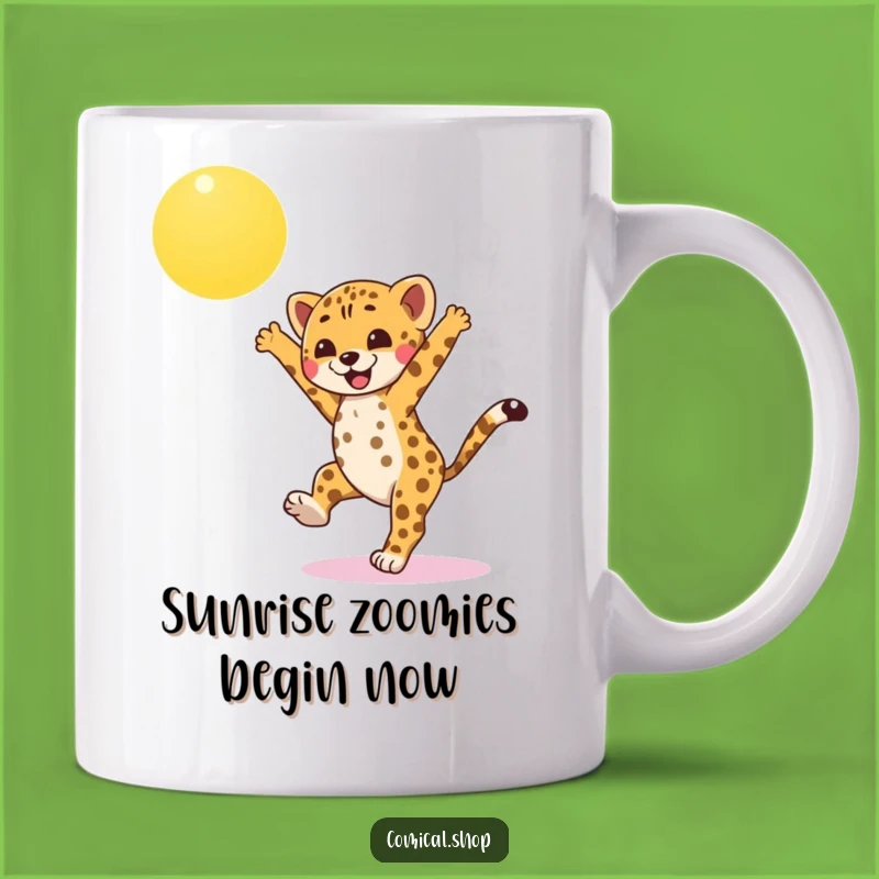 Funny Cheetah Cub Cartwheel Mug: A Hilarious Gift for Animal Lovers