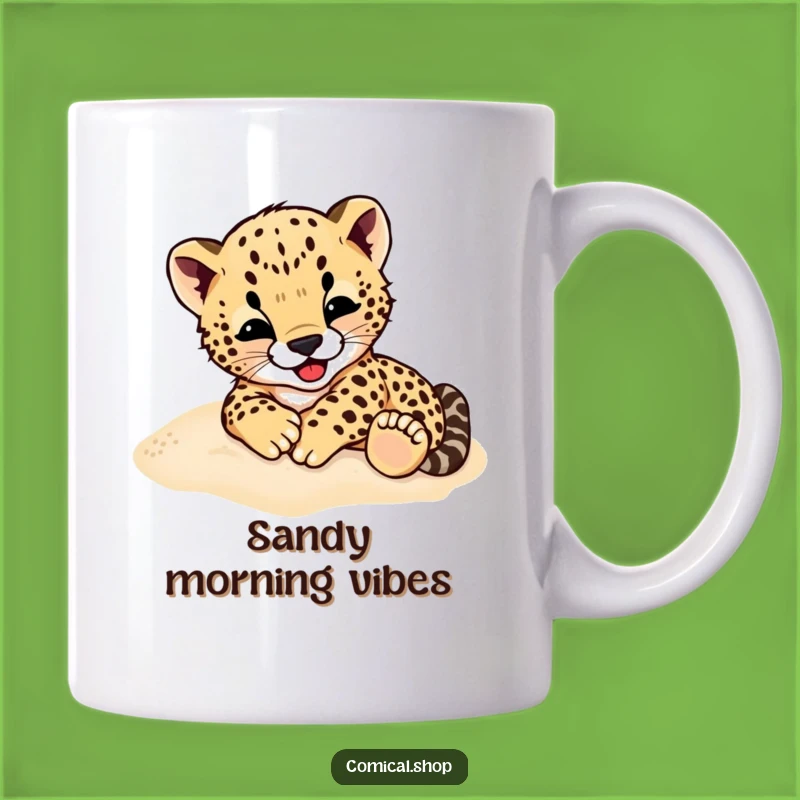 Funny Cheetah Cub Mug: Joyful Rolling Character Perfect for Animal Lover Gift
