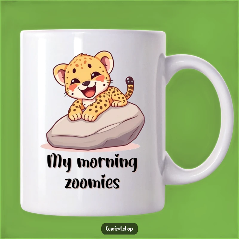 Funny Cheetah Cub Slide Mug - Joyful Adventure Captured, Perfect Gift