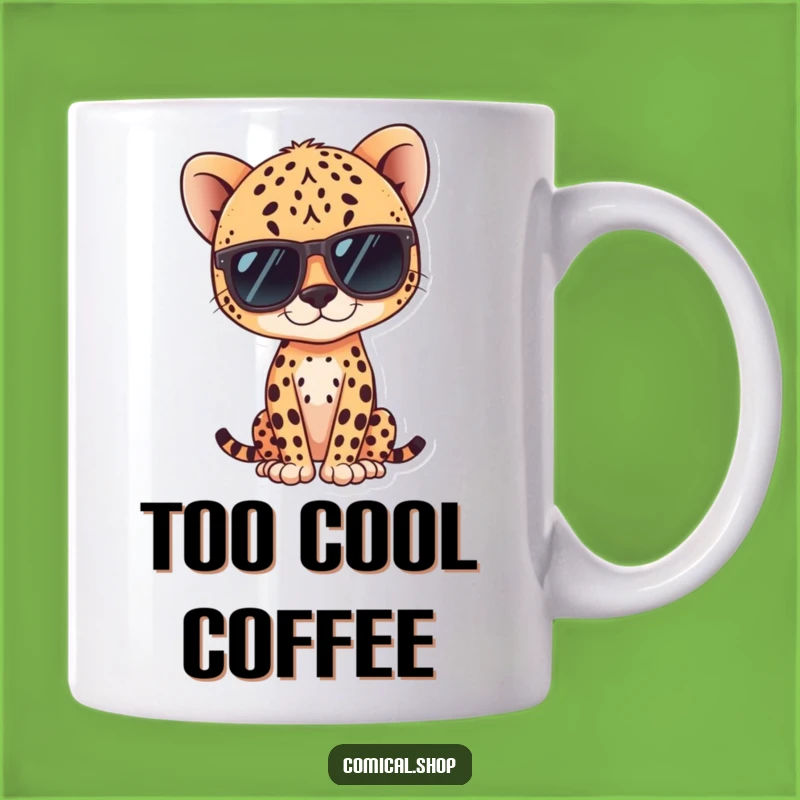 Funny Kawaii Cheetah Mug: Cool Sunglasses Style for a Hilarious Gift