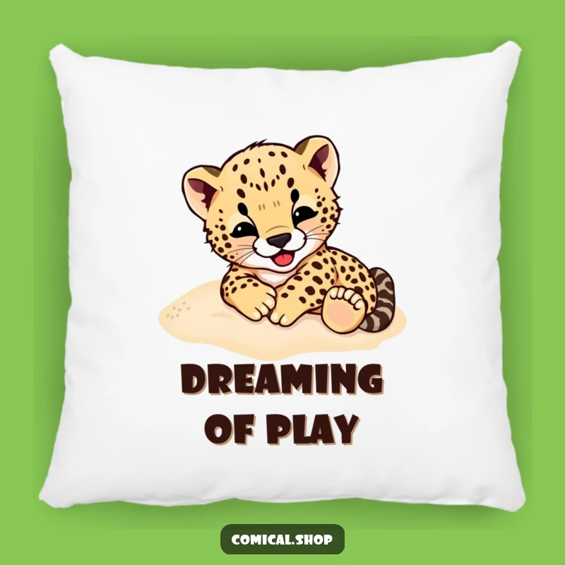 Funny Cheetah Cub Pillow: Lounge with a Rolling Character, Cozy Animal Gift