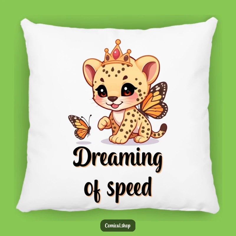 Funny Cheetah Cub Tiara Pillow: Cozy Dreamer Snuggler, Perfect Funny Gift