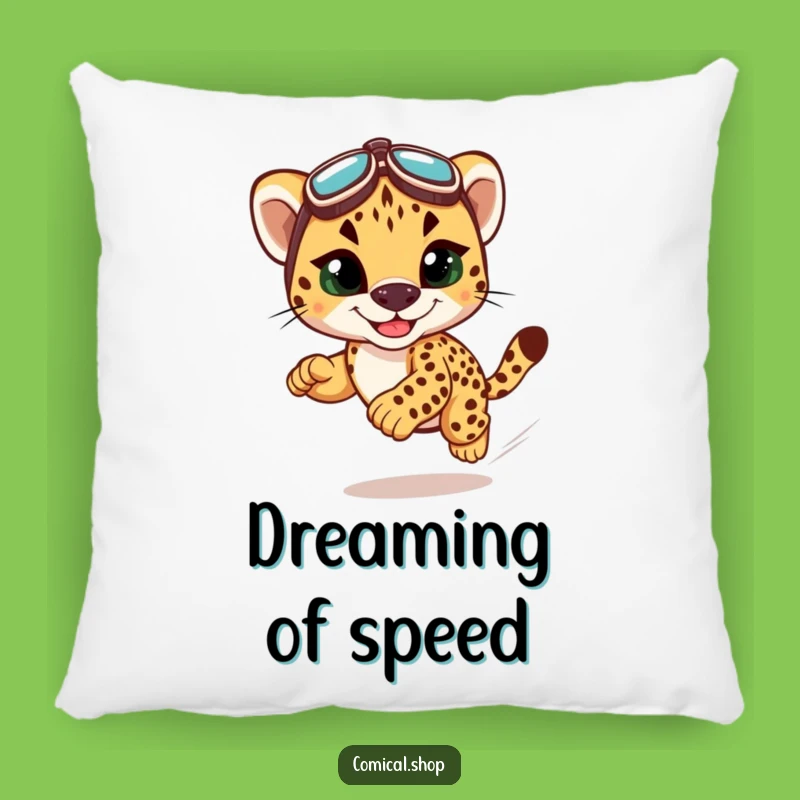 Funny Cheetah Cub Racing Pillow - Cozy Comfort for the Speedy Soul