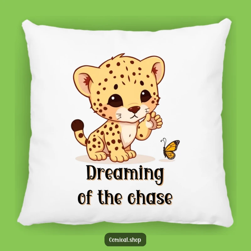 Funny Cheetah Cub Pounce Pillow - Cozy Comfort & Laughs, Perfect Companion Gift
