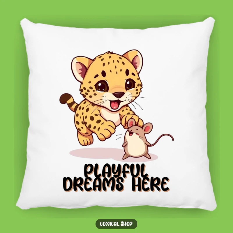 Funny Cheetah Cub Pillow: Cozy Up with this Playful Animal Design