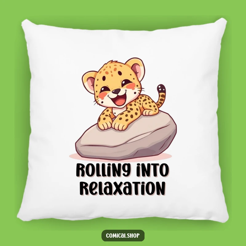 Funny Cheetah Cub Slide Pillow - Cozy Joyful Comfort, Perfect Gift