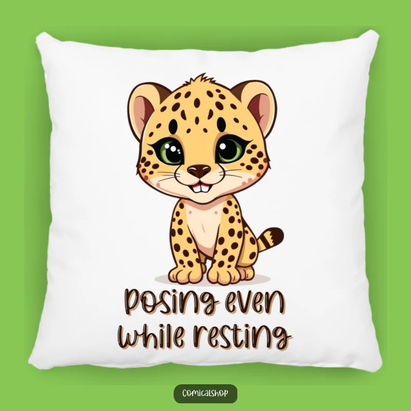 Funny Cheetah Cub Style Pillow: Liven Up Your Space with Fierce, Comfy Decor