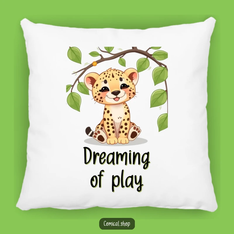 Funny Cheetah Cub Vine Pillow: Cozy Comfort with a Wild Touch