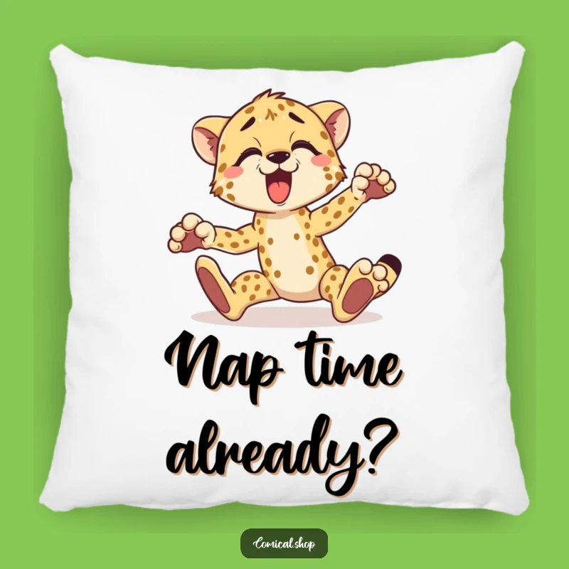 Funny Cheetah Pillow: Comfy Tripping Animal Accent for Cozy Spaces