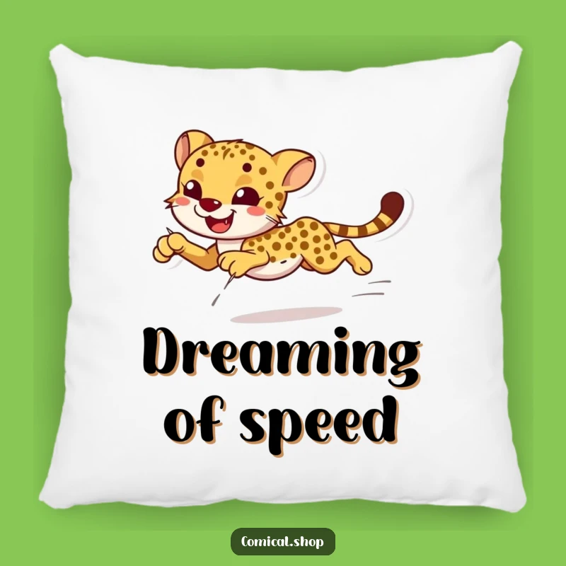 Funny Cheetah Sprint Pillow: Cozy Up with this Graceful Animal Design