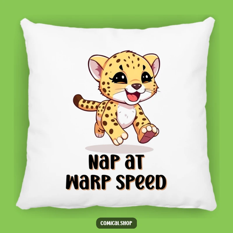Funny Cheetah Cub Pillow - Soft Comfort with Energetic Flair Gift