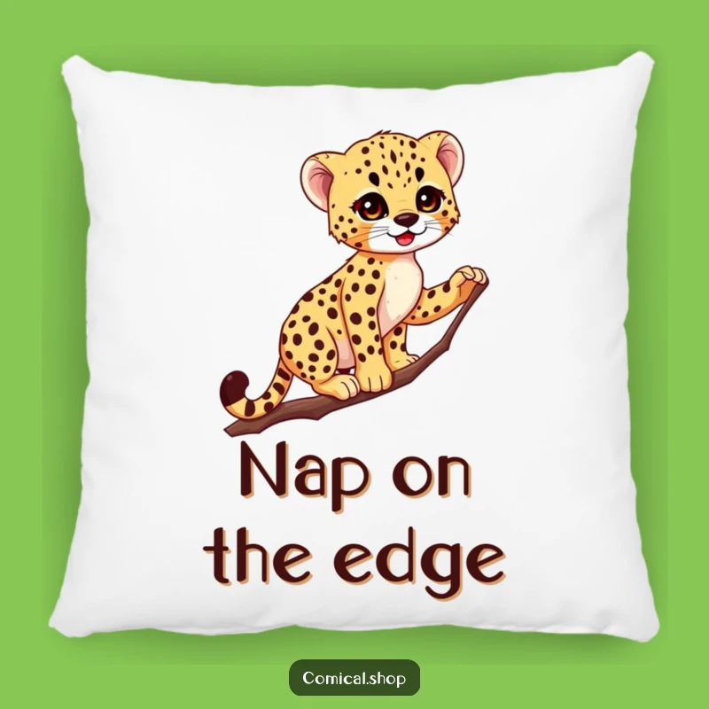 Funny Cheetah Cub Pillow: Graceful Acrobat Comfort, Hilarious Woodland Surprise Decor