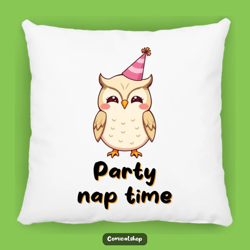Funny Owl Party Pillow - Cozy Celebration Cushion, Adorable Funny Gift