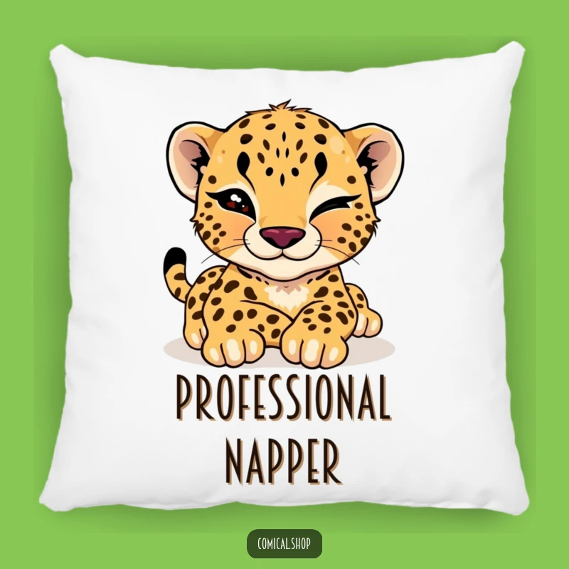 Funny Cheetah Cub Wink Pillow: Cozy Comfort with Playful Charm