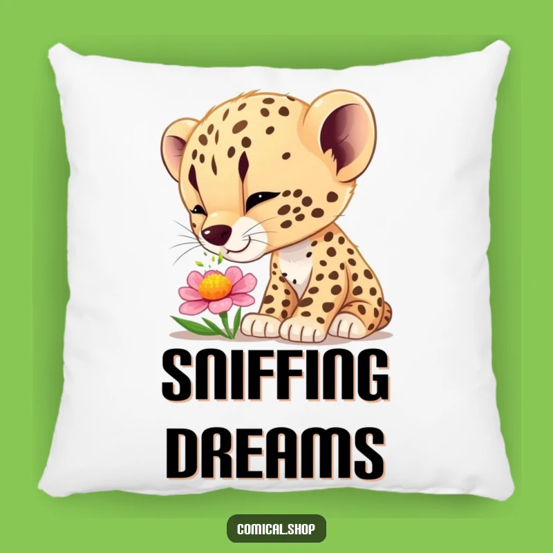 Funny Cheetah Cub Wonder Pillow - Cozy Comfort for the Curious Mind
