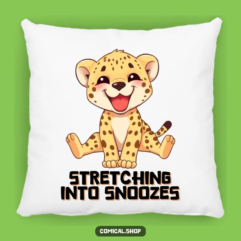 Funny Cheetah Cub Pillow: Cozy Stretching Animal Cushion Gift