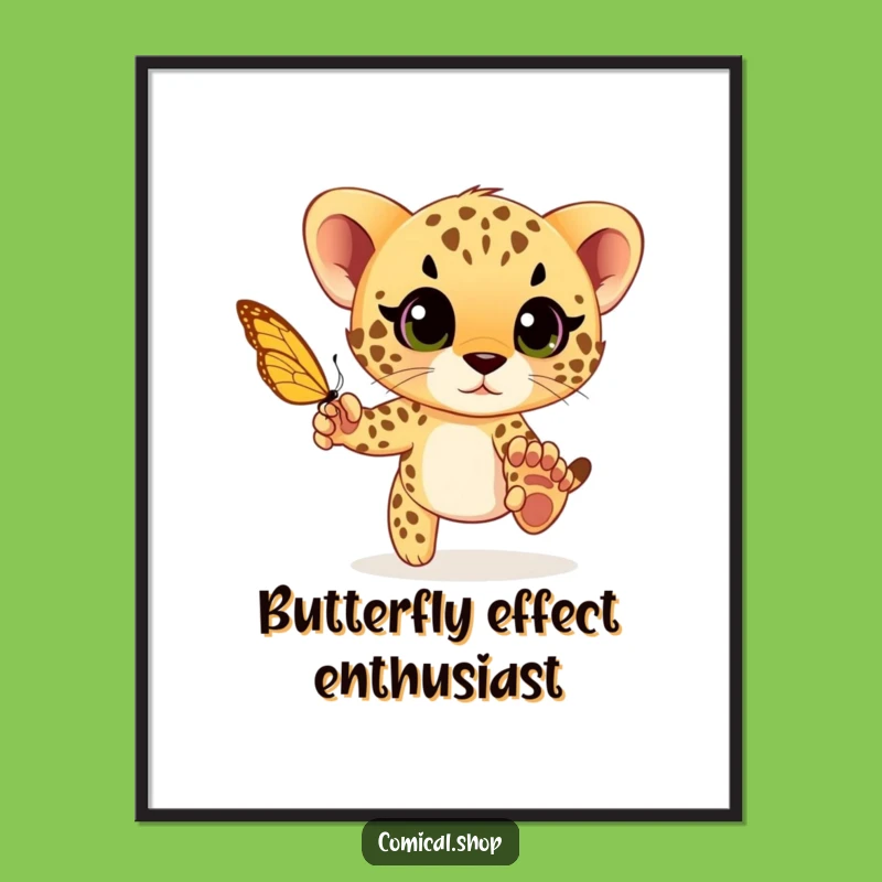 Funny Cheetah Cub Chase Digital Print: Instant Whimsical Decor for Animal Lovers