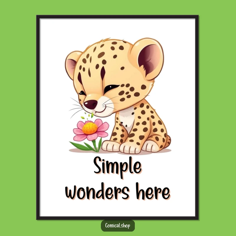 Funny Cheetah Cub Wonder Digital Art - Instant Enchanting Decor for Nature Lovers