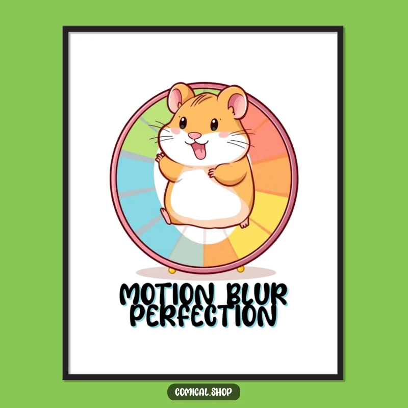 Funny Hamster Wheel Digital Art - Instant Energetic Decor Gift!