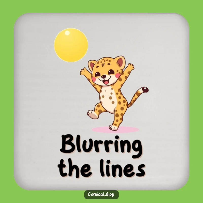 Funny Cheetah Cub Coasters: Protect Surfaces with Cartwheeling Cheer