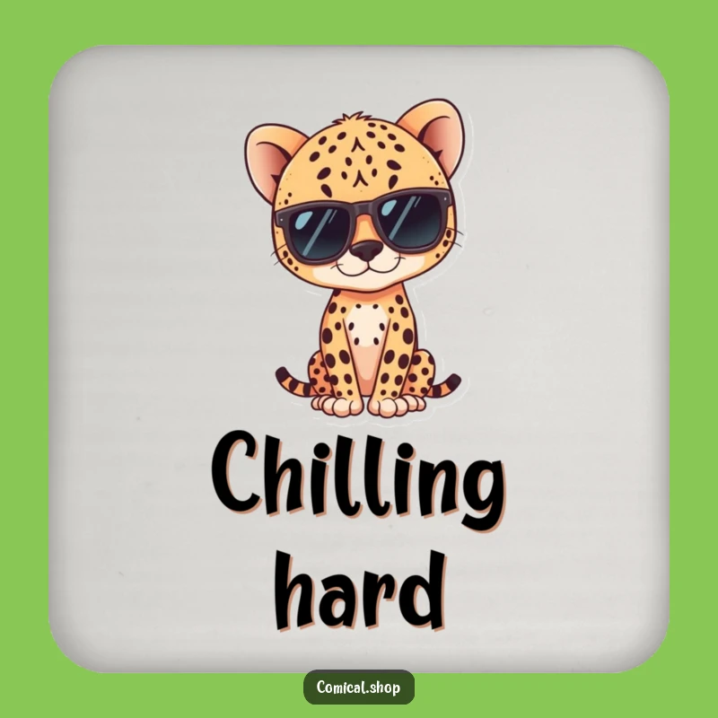 Funny Kawaii Cheetah Coaster: Protect Surfaces with Cool Style