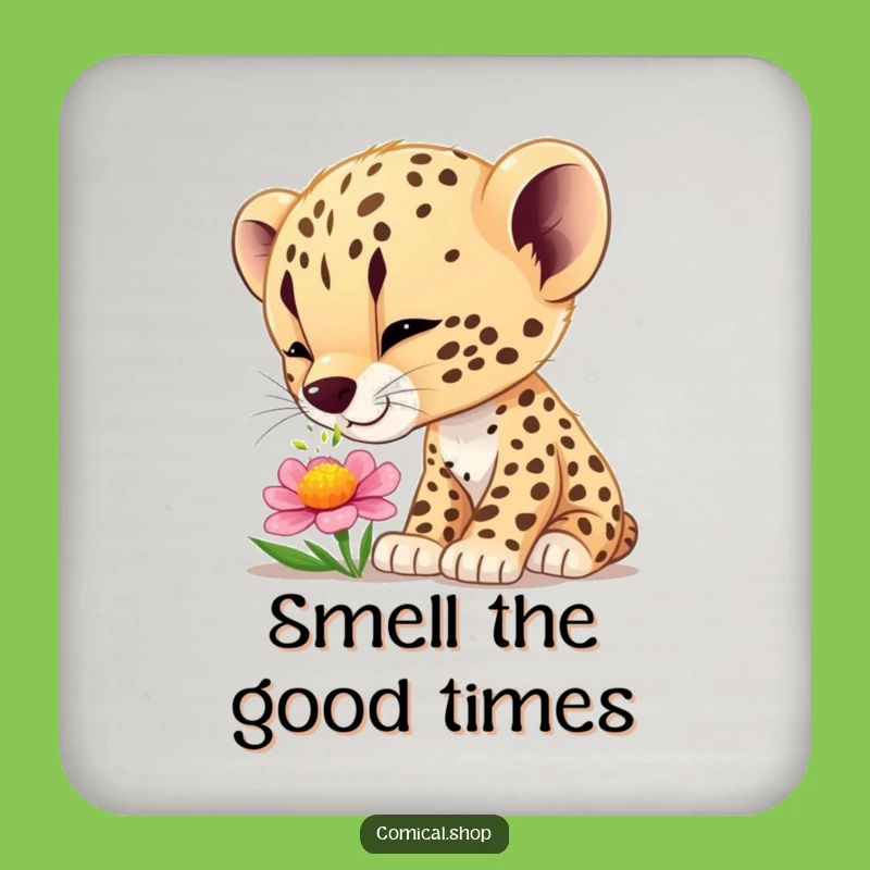 Funny Cheetah Cub Wonder Coaster - Protect Surfaces with Gentle Charm