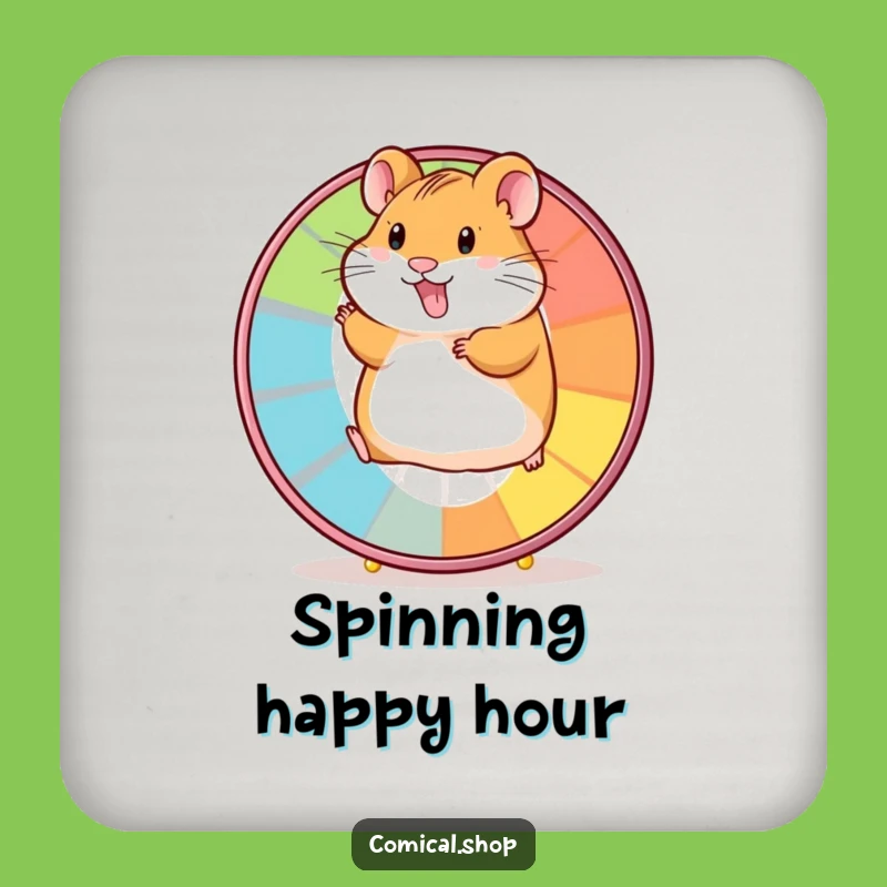 Funny Hamster Wheel Coaster - Protect Surfaces with Fun Gift!