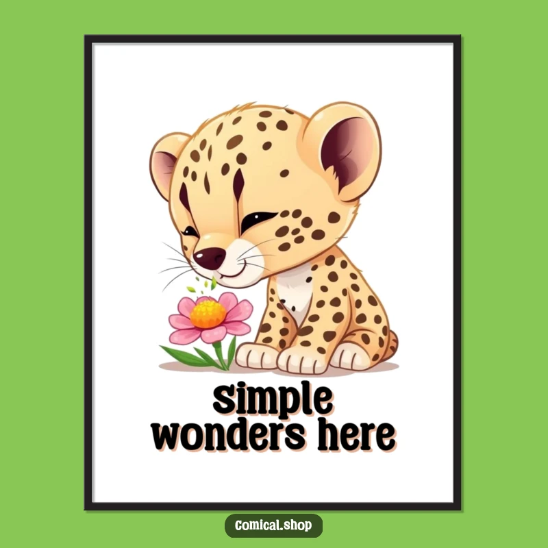 Funny Cheetah Cub Wonder Poster - Enchanting Wall Art for Nature Lovers
