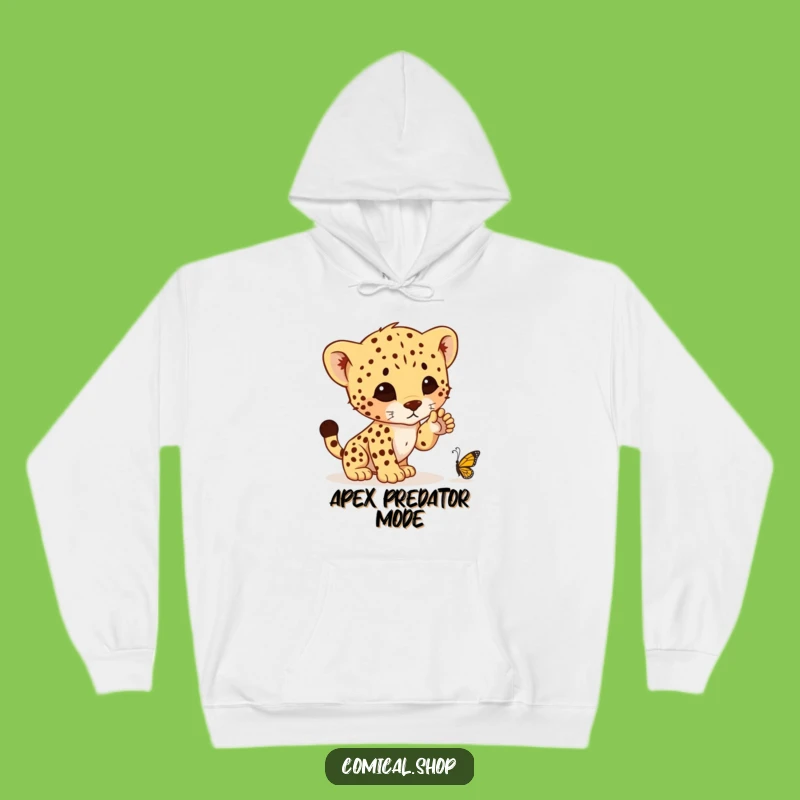 Funny Cheetah Cub Pounce Hoodie - Cozy Comfort & Hilarious Design, Perfect Gift