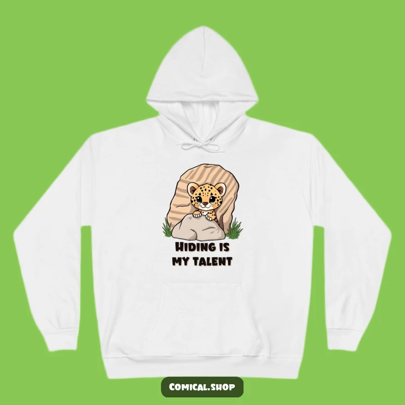 Cozy Funny Cheetah Cub Hoodie - Warm and Humorous Animal Wear Gift