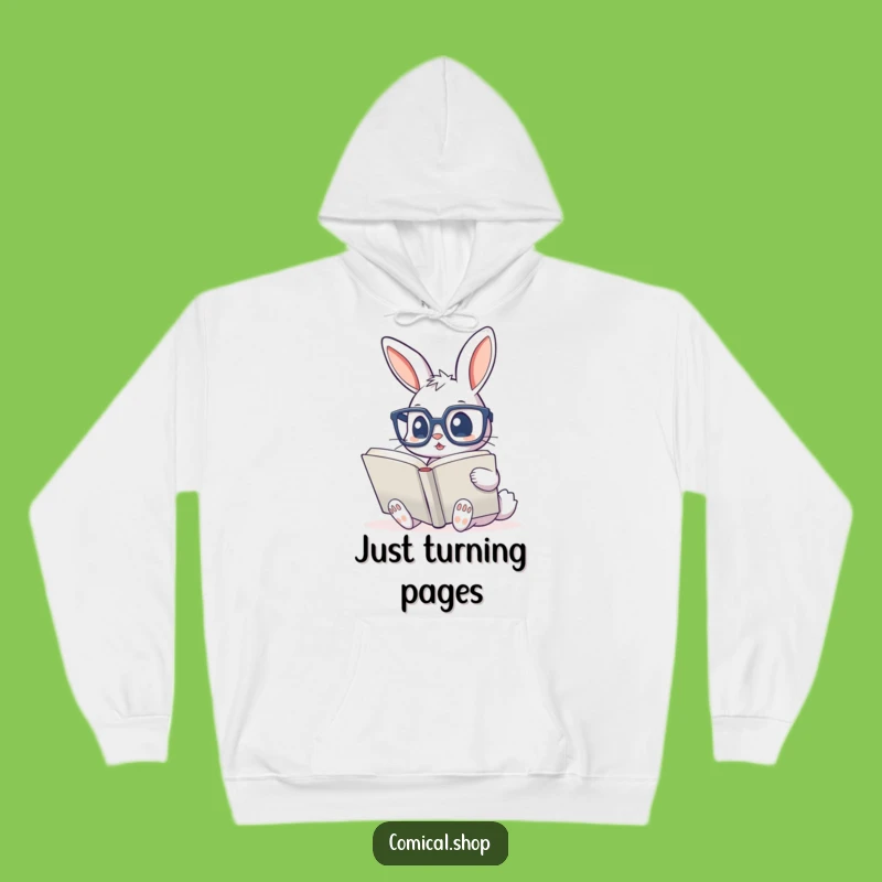 Funny Bunny Reading Hoodie - Cozy Glasses Bookworm Sweatshirt, Ultimate Funny Gift